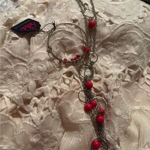 Paparazzi Silver Necklace with Pink Accents